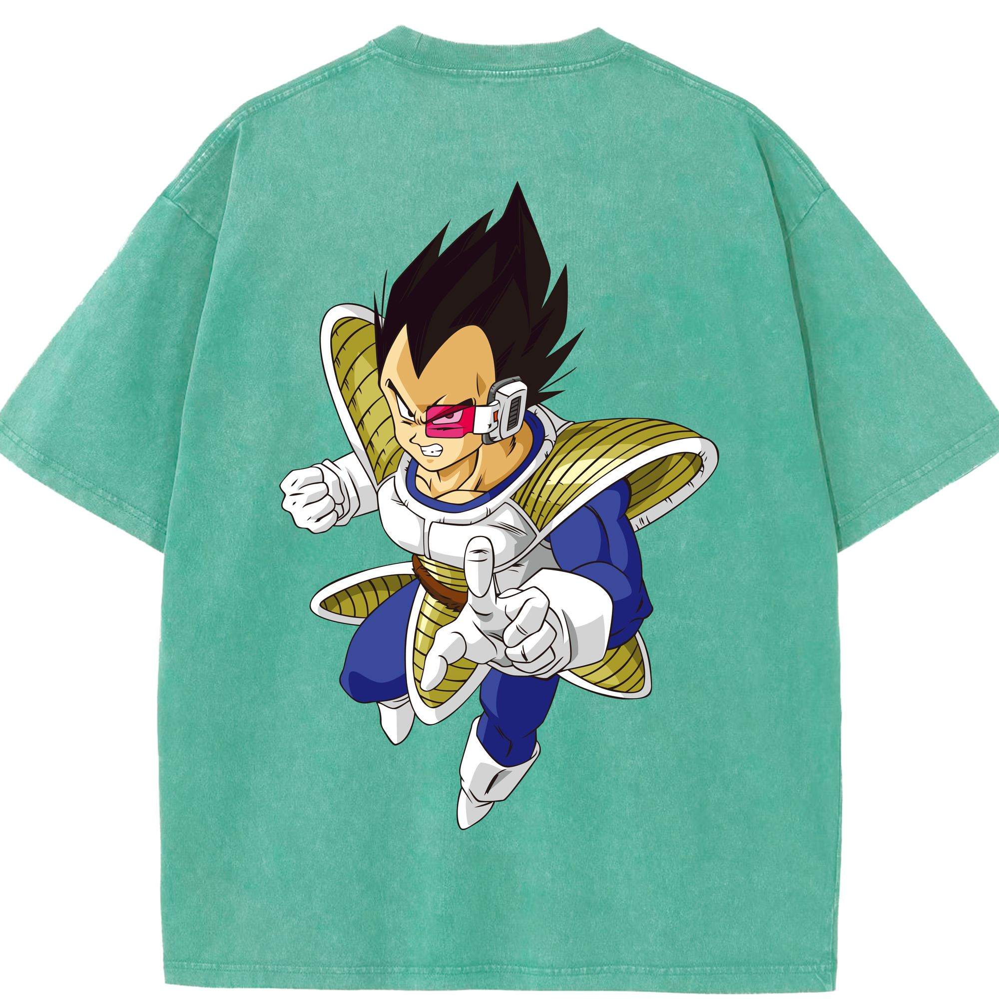 （画像用） ドラゴンボール ベジータ四世（Bejīta Yonsei）DRAGON BALL Vegeta IV 綿100% ヴィンテージ風 半袖Tシャツ（背面プリント）